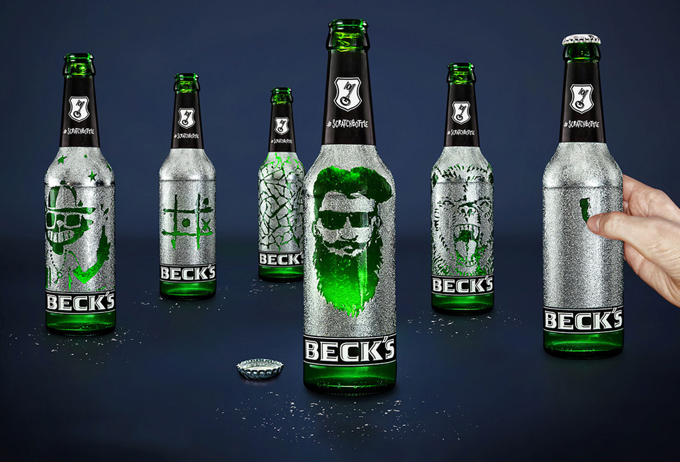 etiquette biere a gratter becks