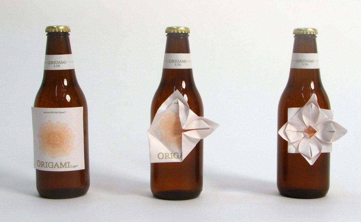 etiquette biere origami clara lindsten
