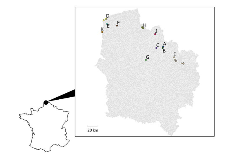 carte prelevements houblons sauvages nord france